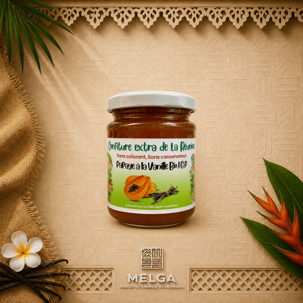 CONFITURE PAPAYE VANILLE EN BIO - Saveur et Tradition Lontan - Par les Ruchers d'Autres Foies