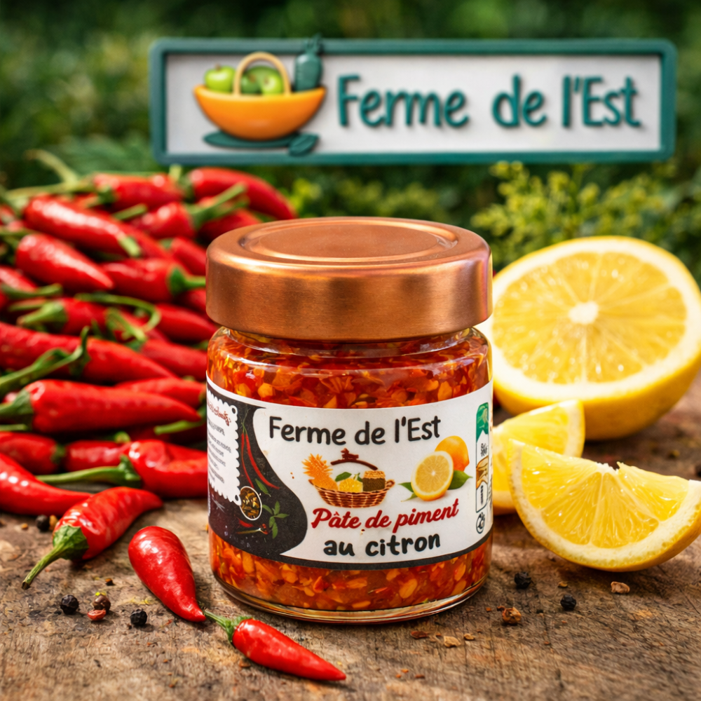 PATE DE PIMENT ROUGE AU CITRON - La Ferme de L'Est