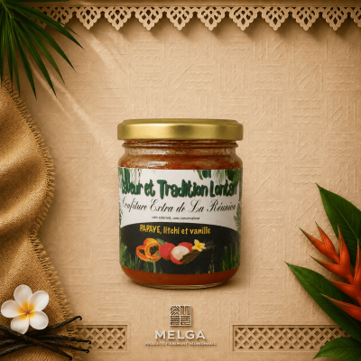 CONFITURE PAPAYE LETCHIS VANILLE - Saveur et Tradition Lontan - Par les Ruchers d'Autres Foies